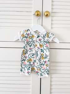 Wilson & Frenchy organic boyleg zipsuit - pixie fleur (newborn)