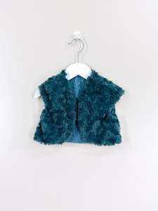 New Arrivals: Maileg faux fur vest - teal (2-3y)