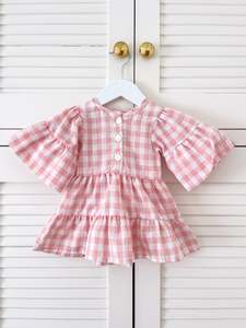 For The Babes: Le Edit linen gingham dress (3-6m)