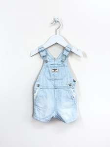 Overalls Playsuits: OshKosh denim lace pocket shortalls (9m)