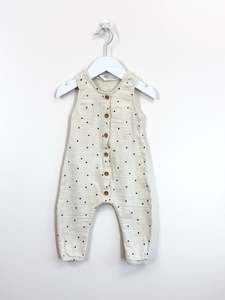Quincy Mae organic woven jumpsuit - stars (6-12m)