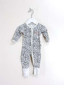 Bonds wondersuit - white leopard (0-3m)