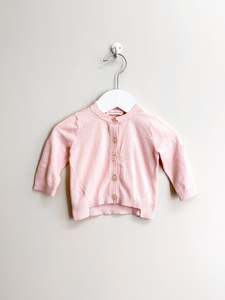Country Road pink stripe cotton knit cardigan (3-6m)