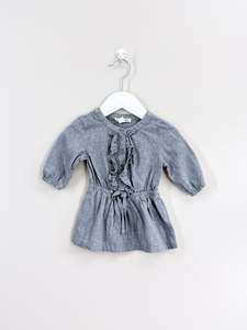 Country Road ruffled placket dress (0-3m)
