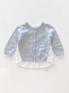 Country Road: Country Road broderie backed knit cardigan (6-12m)