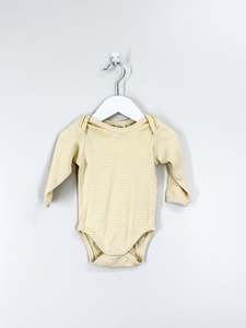 Nature Baby organic bodysuit - yellow stripe (3-6m)