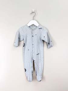 Nature Baby organic henley PJ suit - galaxy (3-6m)