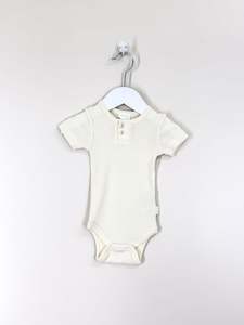 BNWOT Jamie Kay organic rib bodysuit - swan (3-6m)