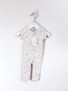 BNWT Wilson & Frenchy organic rib zipsuit - chasing the moon (0-3m)