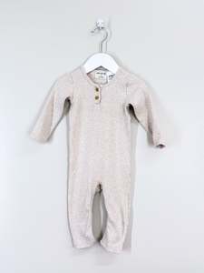Wilson & Frenchy organic rib henley onesie (6-12m)