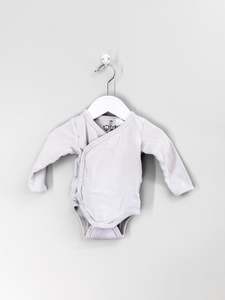 Wilson Frenchy: Wilson & Frenchy organic rib kimono bodysuit - stripe (3-6m)