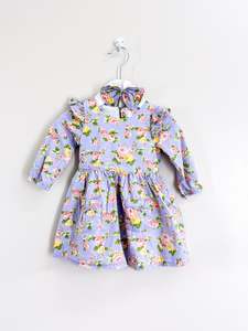 La Sienna floral flutter dress + headband (6-12m)