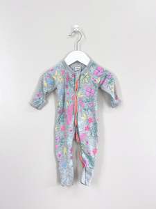 Last Chance Sale: Bonds wondersuit - grey floral (0-3m)