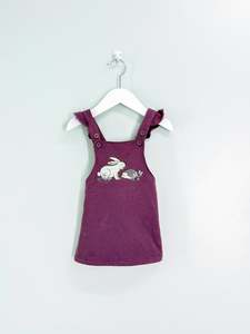 Teeny Weeny fleece pinafore dress (6-12m)