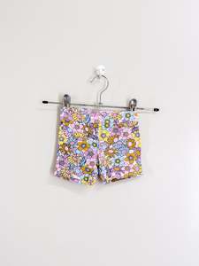 Milky floral bike shorts (3-6m)
