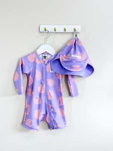 Swimwear: Bonds swimsuit + swim hat (6-12m)