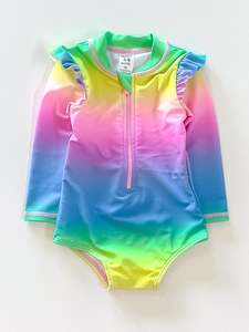 Swimwear: Cotton On Kids neon rainbow swimsuit (0-3m)