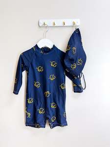Swimwear: Band Of Boys swimsuit + swim hat (9-18m)