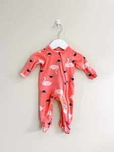 Teeny Weeny swans zipsuit (newborn)