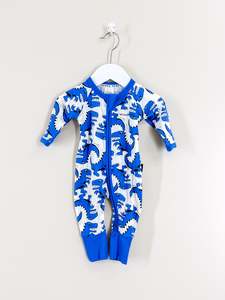 Bonds wondersuit - blue dinos (newborn)