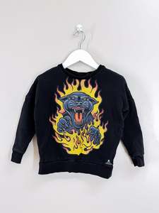 Rock Your Baby: Rock Your Kid fire tiger crew sweatshirt (6y)