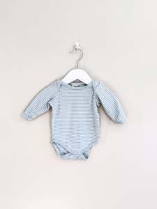 Nature Baby organic bodysuit - blue stripe (0-3m)