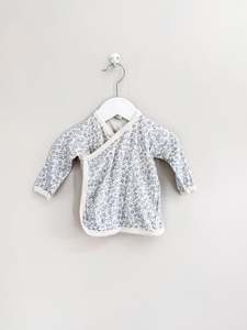 Nature Baby organic kimono top - daisy belle blue (3-6m)