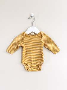 Nature Baby organic bodysuit - yellow stripe (0-3m)