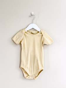 Nature Baby organic bodysuit - yellow stripe (1y)