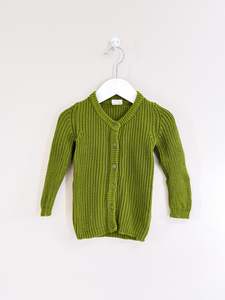 Nature Baby organic scout knit cardigan - leaf (6-12m)