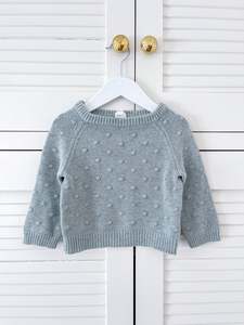 Jamie Kay dotty knit pullover - seabreeze (2y)