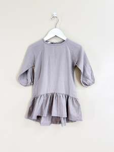 Hux linen play dress - light grey (3y)