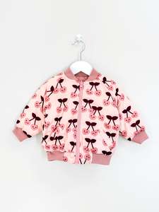 Hux cherry hearts reversible bomber jacket (12-18m)