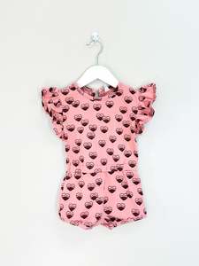 Hux organic rainbow hearts playsuit (18-24m)