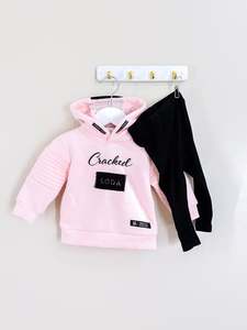 For The Babes: Cracked Soda hoodie + rib legging set (3-6m)