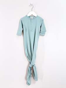 Sleepwear: Burrow & Be organic knot gown (3-6m)