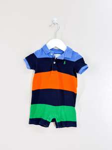 Ralph Lauren rugby polo shortie coveralls (6m)
