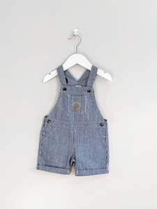 Teeny Weeny dino stripe denim shortalls (12-18m)