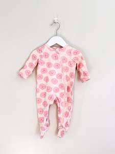 Teeny Weeny zipsuit - pink apple (3-6m)