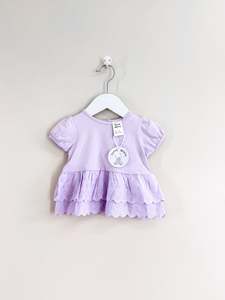 Short Sleeve Tops 1: BNWT Teeny Weeny broderie peplum top (3-6m)