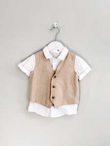 H&M linen vest + shirt set (12-18m)