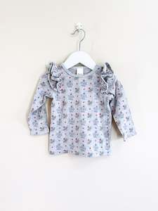 Long Sleeve Tops: Teeny Weeny puppy frill tee (12-18m)
