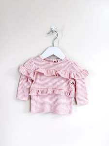 Long Sleeve Tops: Teeny Weeny frill knit tee (3-6m)