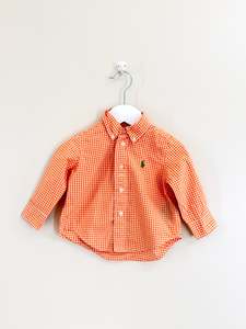 Long Sleeve Tops: Ralph Lauren check shirt (9m)