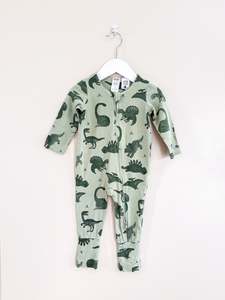 Rompers Onesies: Cotton On Kids dino zipsuit (6-12m)