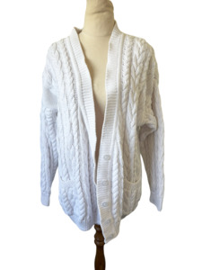 Optimum white cable cardigan | size 8