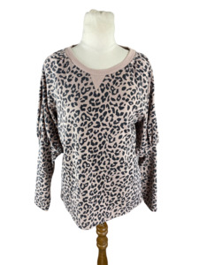 Top: Charlo leopard print long sleeve top | size 10