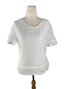 Top: Portmans white short sleeve top | size 10