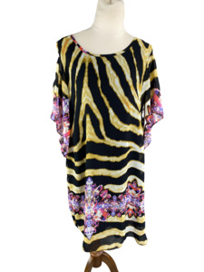 Dresses: Augustine pattern dress with cut-out shoulders | size 12