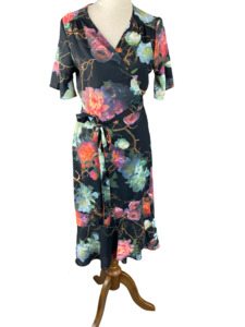 Bettie Monroe floral wrap dress | size 8